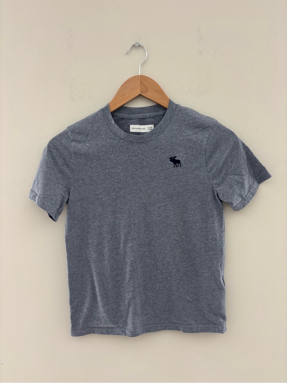 Abercrombie Kids Gray Logo Tee Boys Size 9/10 Soft Short Sleeve T-Shirt